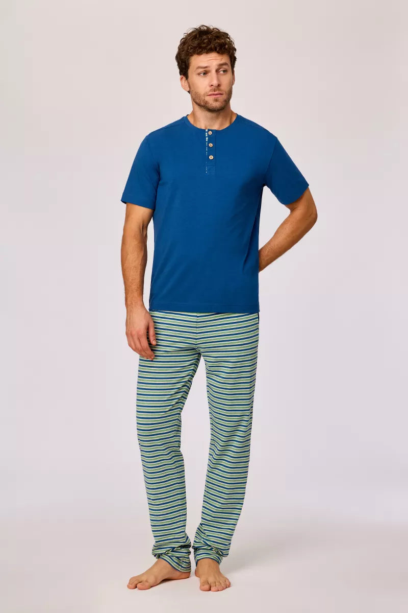 Woody Pyjama lange broek & korte mouw - Donkerblauw