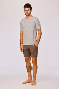 Woody Pyjama - Bruin gestreept