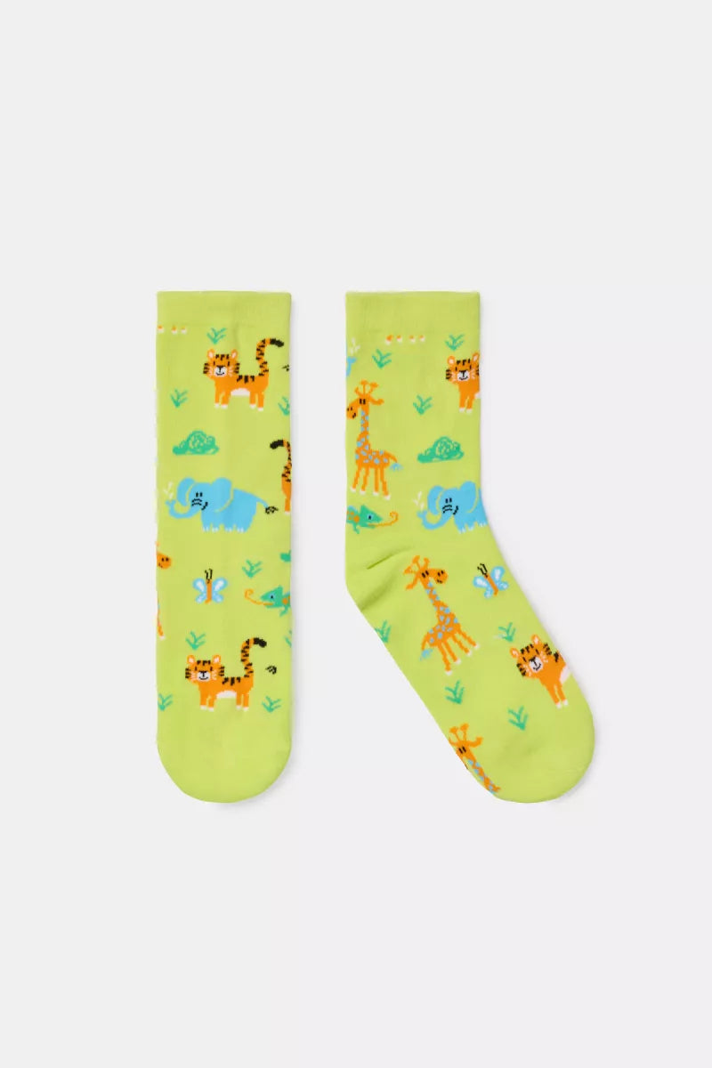 Woody 2 paar kousen - Groen/safari