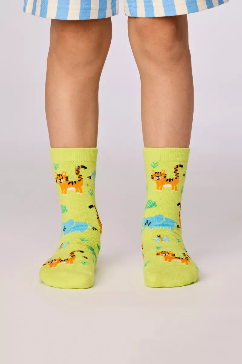 Woody 2 paar kousen - Groen/safari