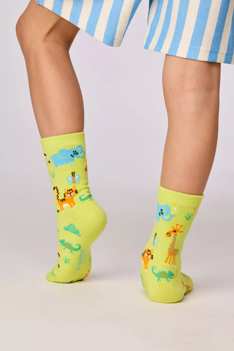 Woody 2 paar kousen - Groen/safari