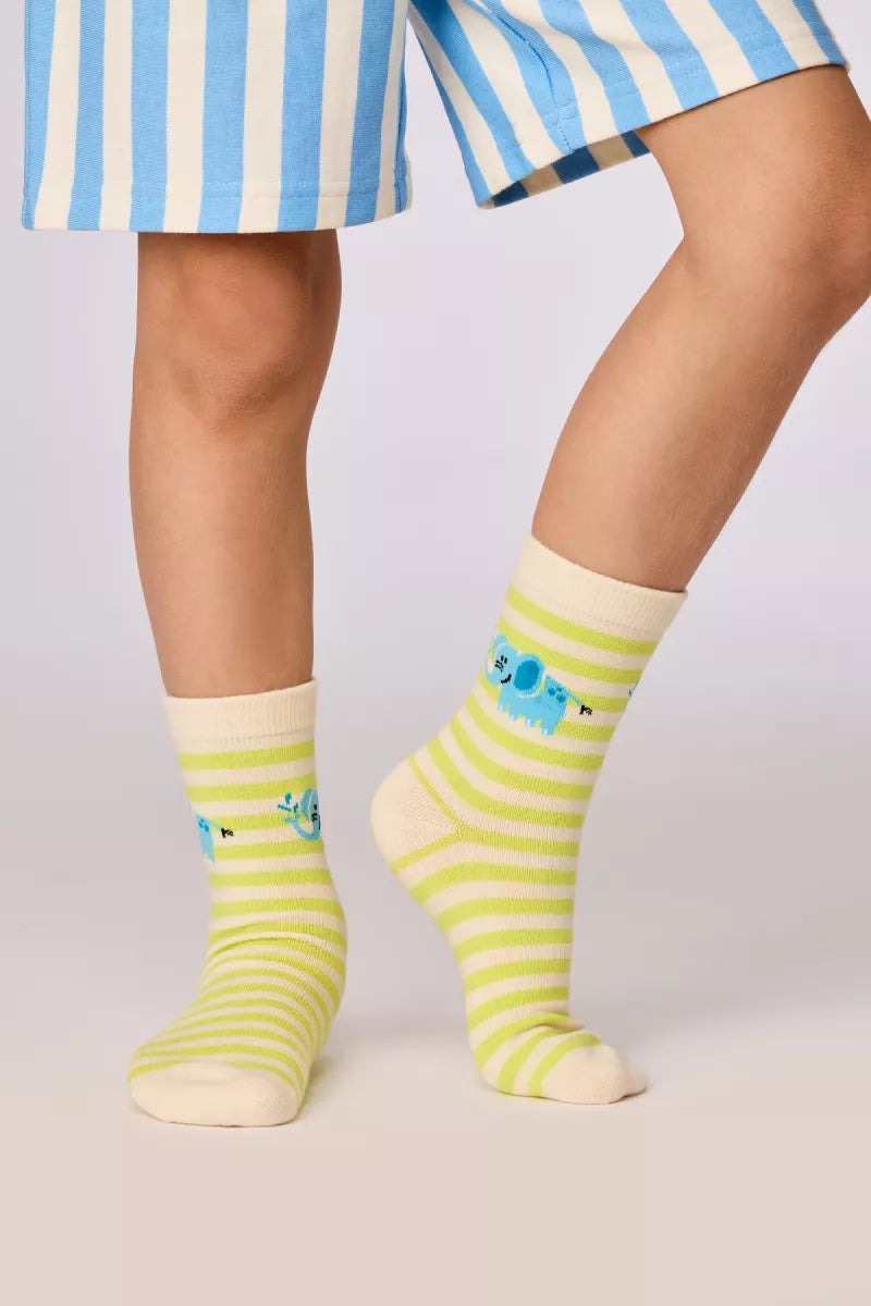 Woody 2 paar kousen - Groen/safari
