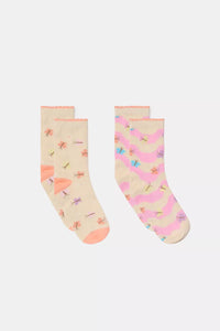 Woody 2 paar kousen - Vlinder