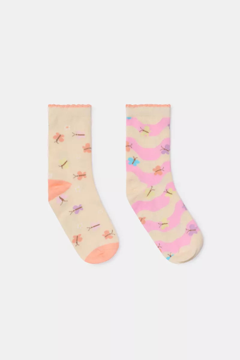 Woody 2 paar kousen - Vlinder