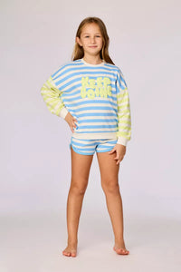 Woody Loungewear - Blauw/Gele Streep