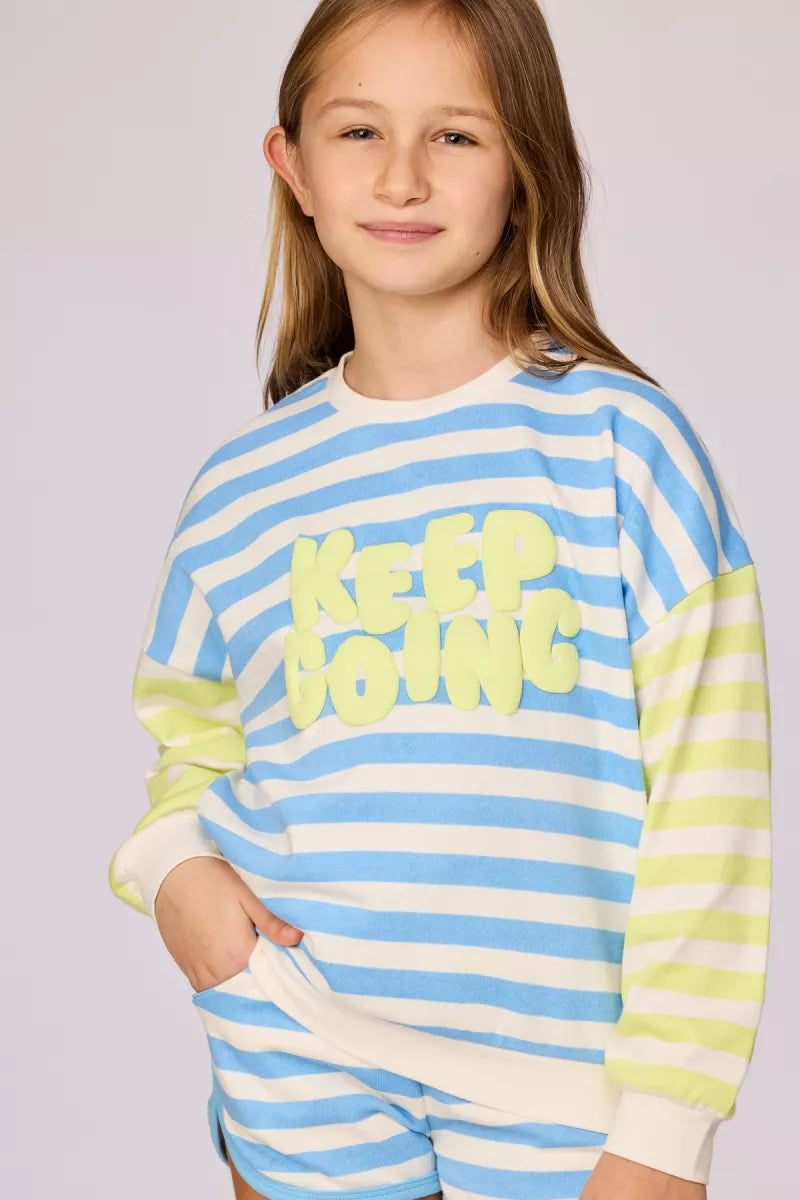 Woody Loungewear - Blauw/Gele Streep