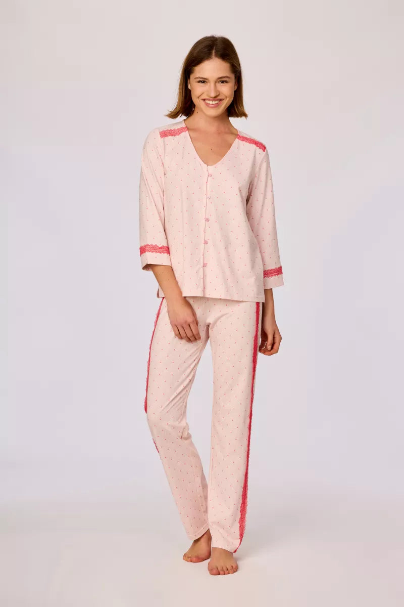 Woody Pyjama doorknoop - Roos
