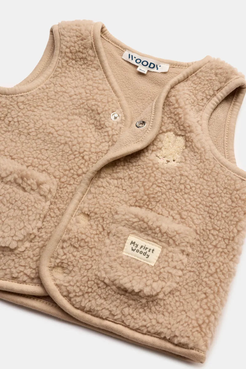Woody Vestje - Teddy/beige