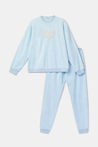 Woody Pyjama fluweel - Lichtblauw/Dreamteam