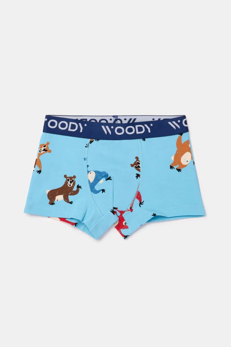 Woody Boxers - Blauw/beer