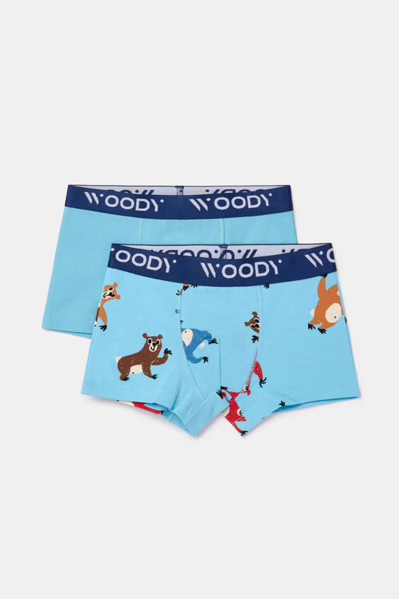 Woody Boxers - Blauw/beer