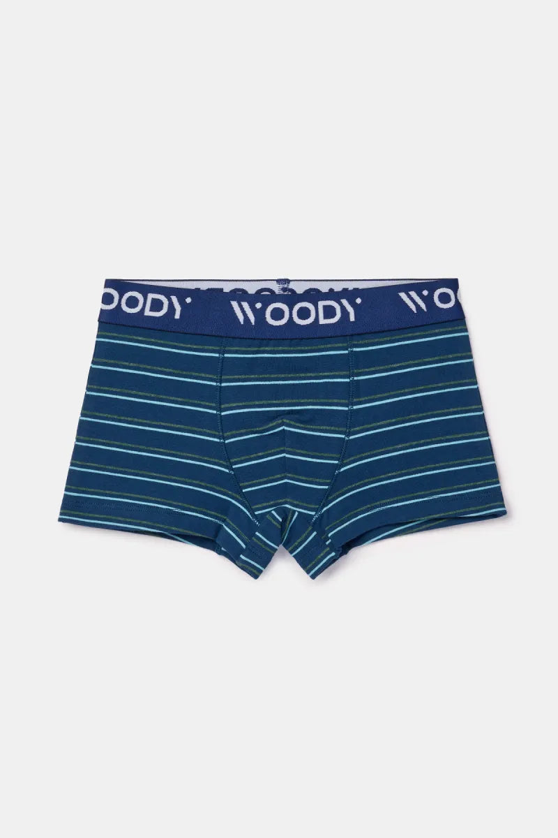 Woody Boxers - Donkerblauw/gestreept