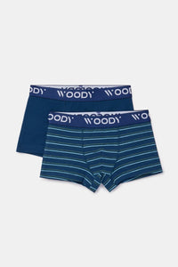 Woody Boxers - Donkerblauw/gestreept