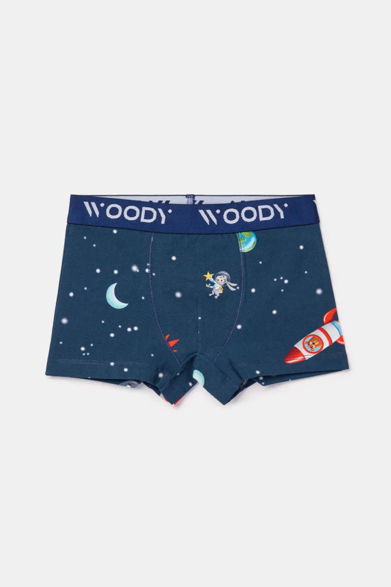 Woody Boxers - Donkerblauw/space