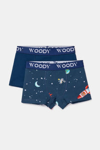 Woody Boxers - Donkerblauw/space