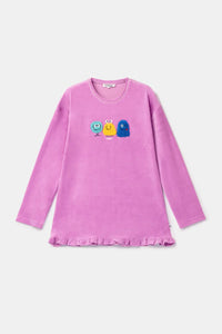 Woody Pyjama fluweel - Roze/monstertjes