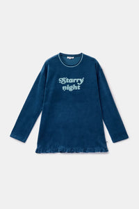 Woody Pyjama fluweel - Donkerblauw/Starry night