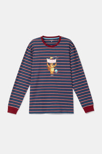 Woody Pyjama - Bordeaux streep/Beer