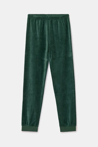 Woody Pyjama fluweel - Groene strepen/monstertjes