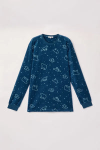 Woody Pyjama fluweel - Donkerblauw/Galaxy