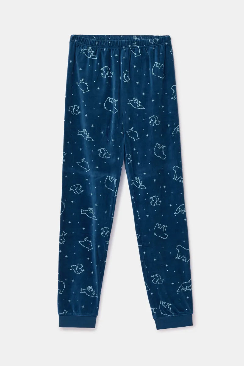 Woody Pyjama fluweel - Donkerblauw/Galaxy