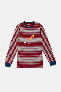 Woody Pyjama - Bordeaux streep/vos