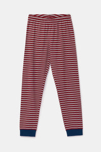 Woody Pyjama - Bordeaux streep/vos