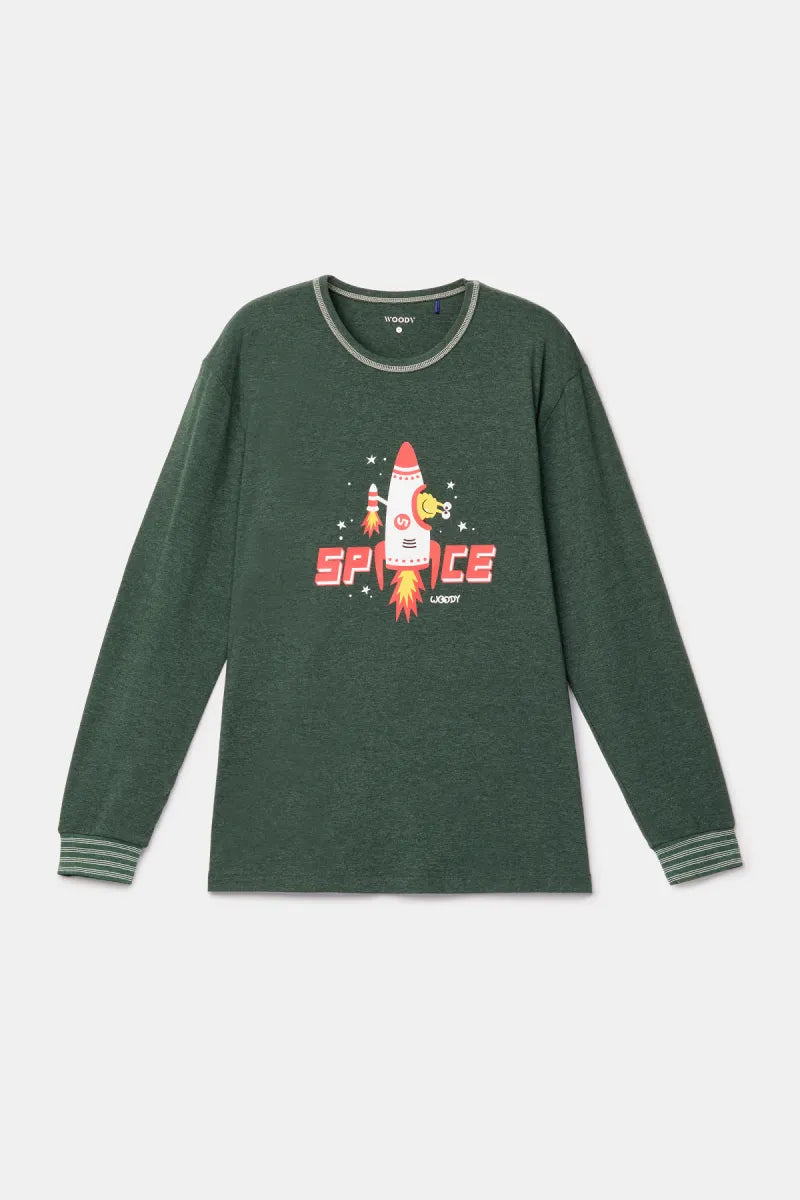 Woody Pyjama - Groen/Space