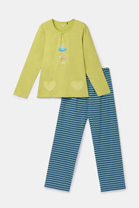 Woody Pyjama - Groen/konijn