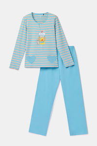 Woody Pyjama - Blauwe streep