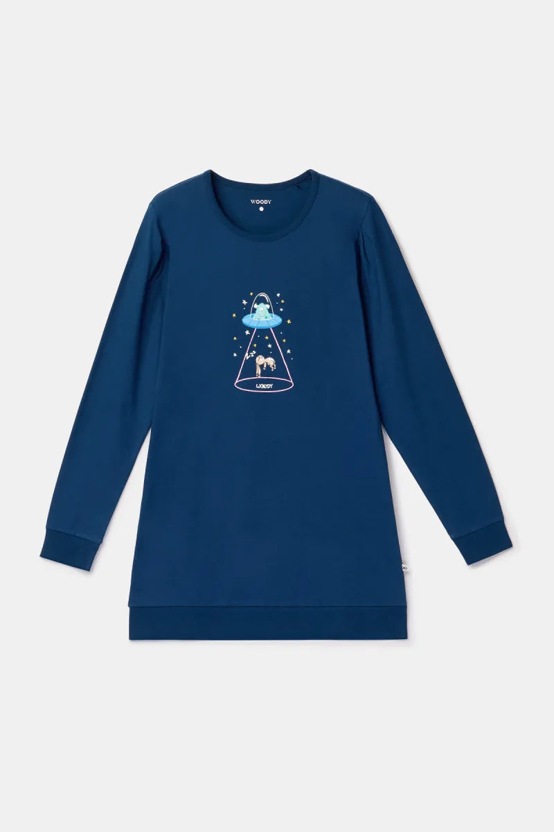 Woody Pyjama - Donkerblauw/konijn