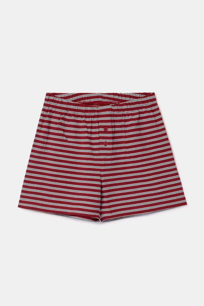 Woody Losse boxer - Bordeaux gestreept