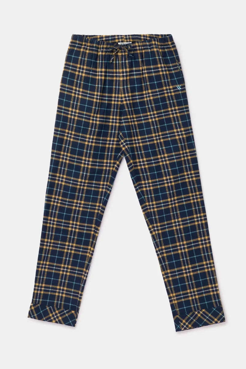 Woody Pyjama flanel - Donkerblauwe ruit