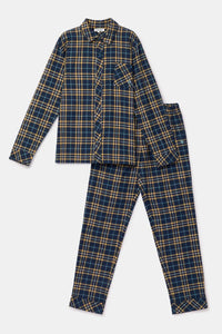 Woody Pyjama flanel - Donkerblauwe ruit