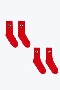 Woody Sokken - Rood/happy