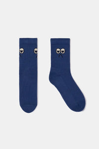 Woody Sokken - Donkerblauw/moody