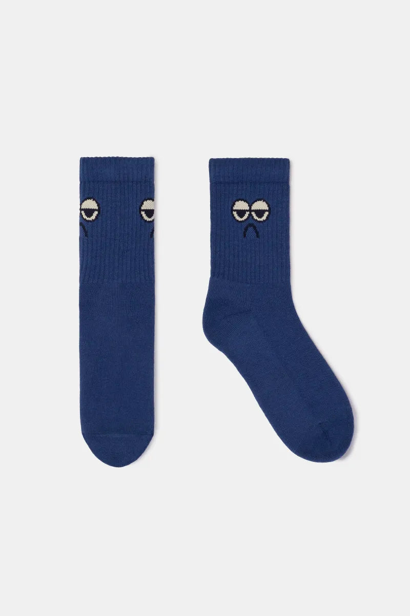 Woody Sokken - Donkerblauw/moody