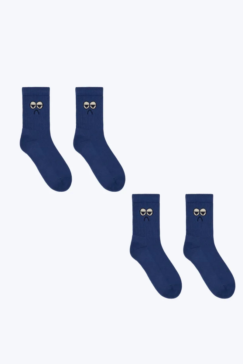 Woody Sokken - Donkerblauw/moody
