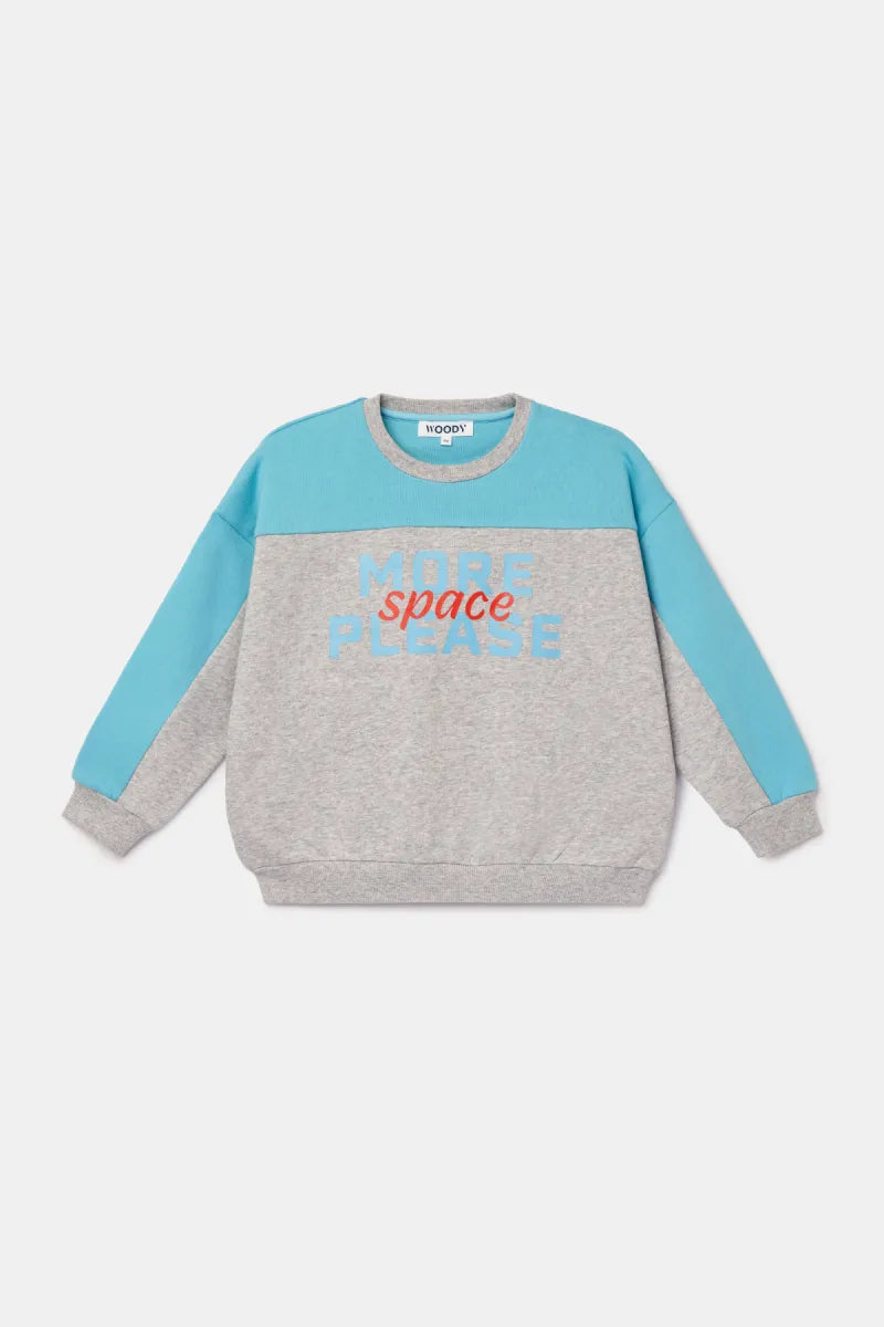 Woody Homewear - sweater + broek / grijs&blauw