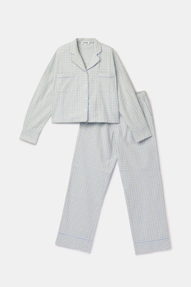 Woody Pyjama - Lichtblauwe ruit