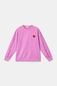Woody Pyjama ribbed fluweel - Roze/monstertje