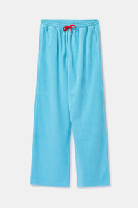 Woody Pyjama ribbed fluweel - Blauw/Beer