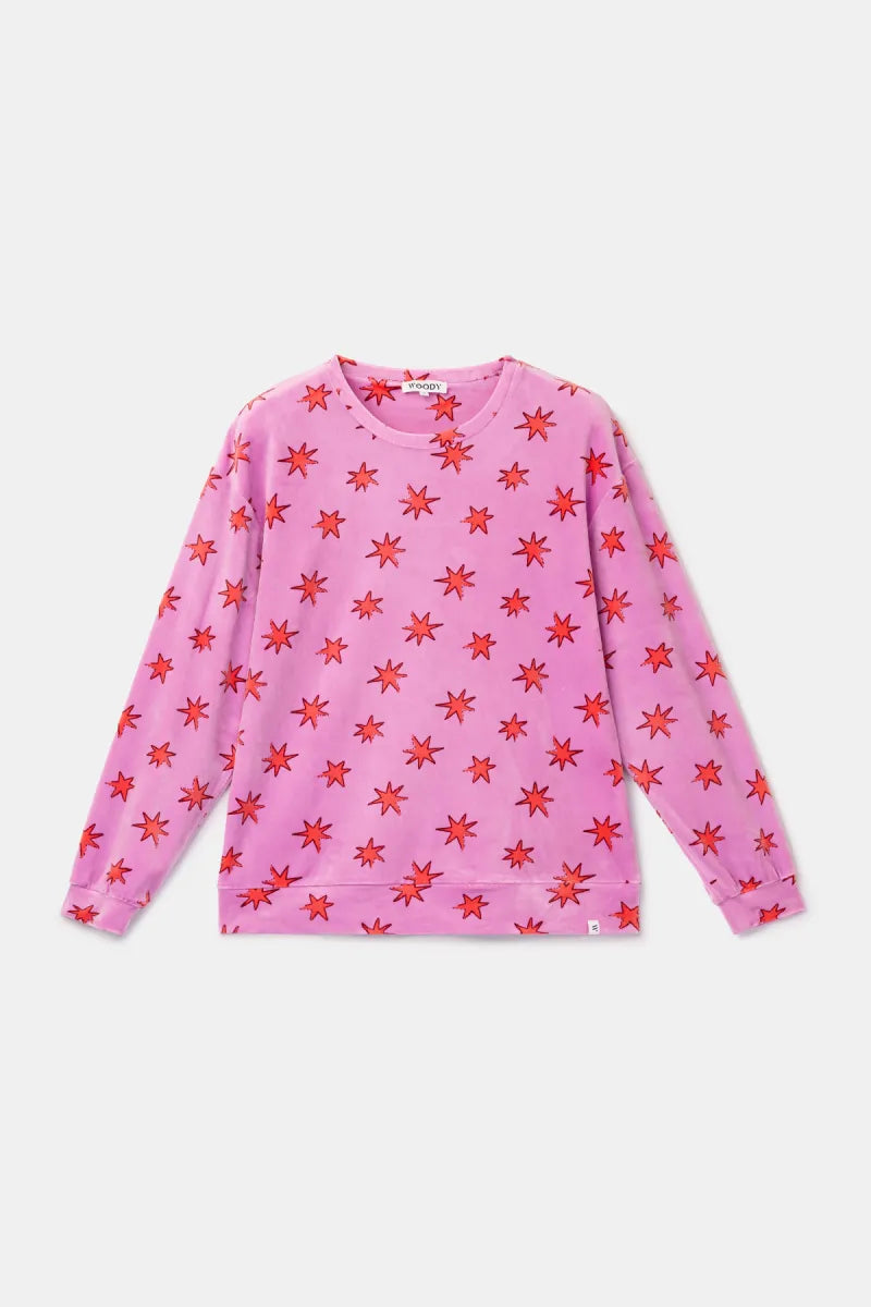 Woody Pyjama fluweel - Pink/stars
