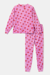 Woody Pyjama fluweel - Pink/stars