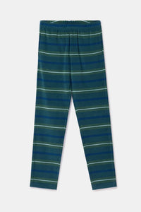 Woody Pyjama - Fleece/Donkerblauw&groen