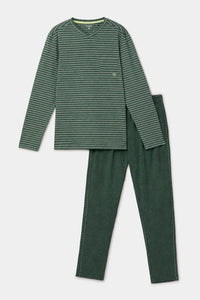 Woody Pyjama - Groene streep