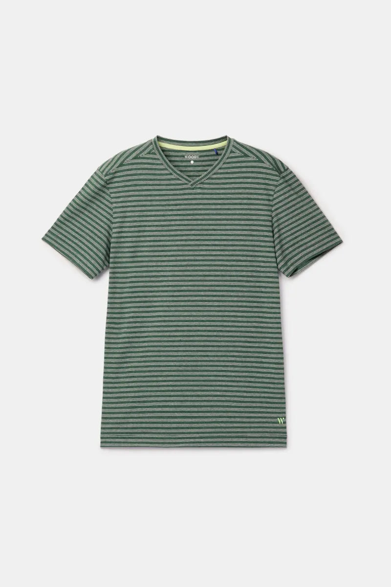 Woody Pyjama - Groene streep