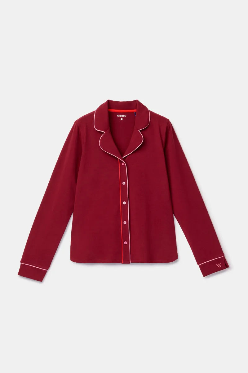 Woody Pyjama - Doorknoop/Bordeaux