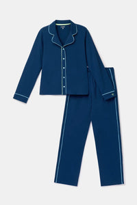 Woody Pyjama - Doorknoop/donkerblauw