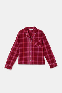Woody Pyjama flanel - Bordeaux ruit